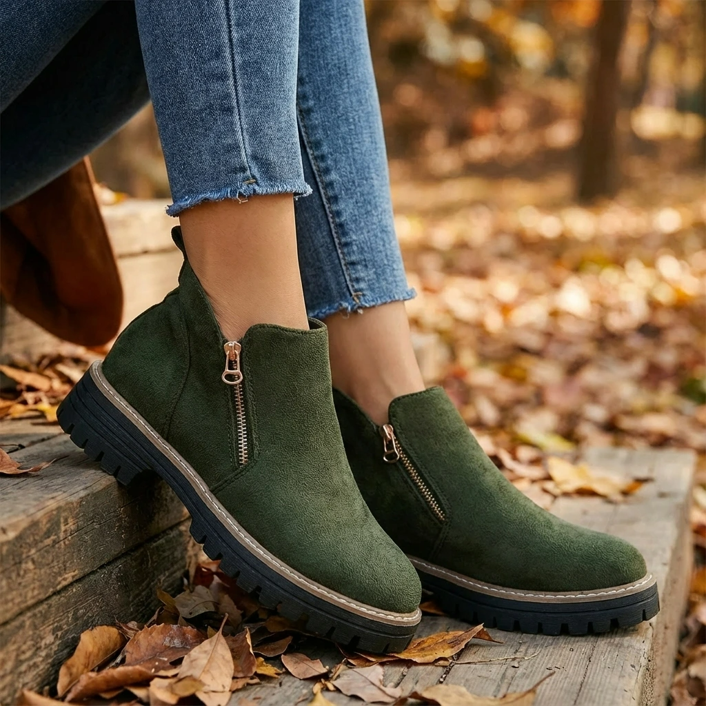 Chunky Zip Ankle Boots™ – Robuste Eleganz für den Alltag