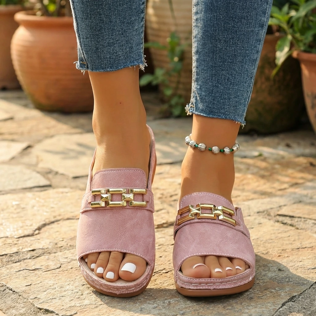 Romie | Women's Comfortable Slip-On Wedge Sandals™ – Müheloser Komfort mit stilvoller Eleganz