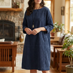 Relaxed Long Sleeve Midi Dress™ – Zeitloser Komfort für den Alltag