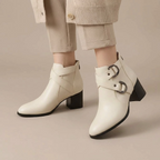 Women's Buckle Strap Block Heel Ankle Orthopedic Boots™ – Elegante Unterstützung für ganztägigen Komfort