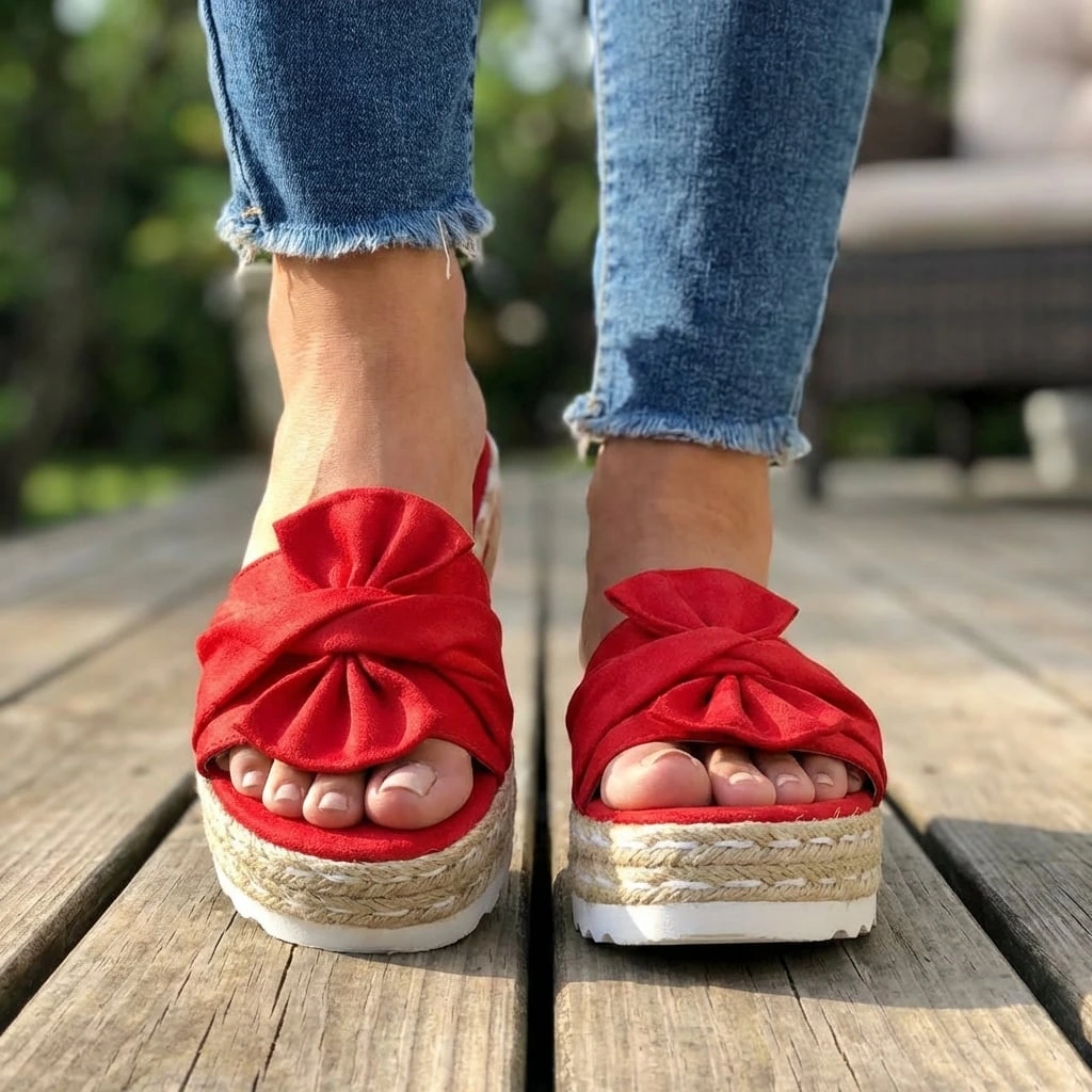 Maribel | Women's Orthopedic Bow Platform Slides™ – Eleganz und Komfort vereint