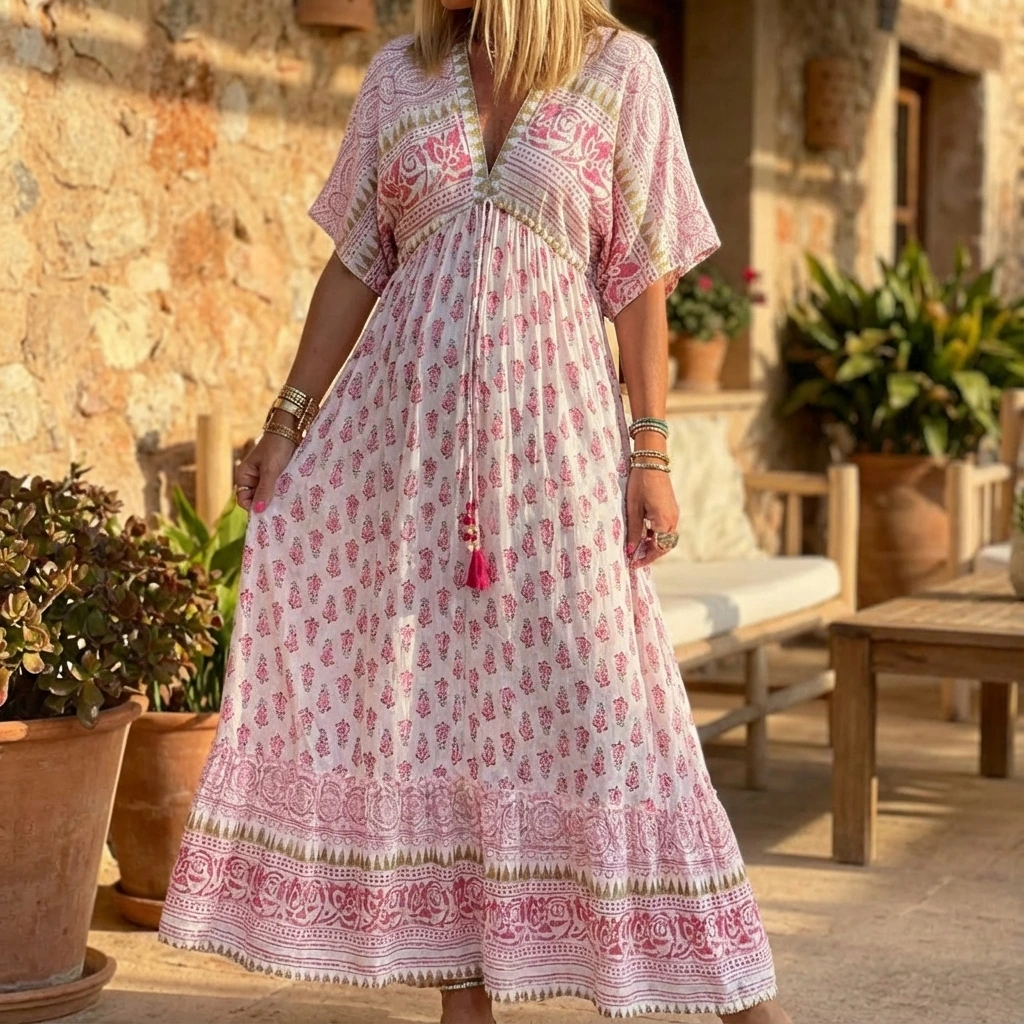 Women's Spring Boho Maxi Dress™ – Fließende Eleganz für entspannte Frühlingstage