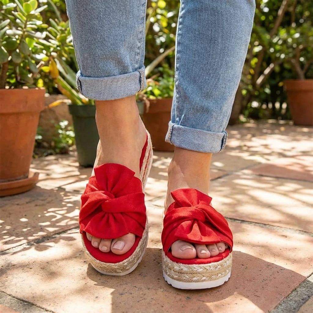 Maribel | Women's Orthopedic Bow Platform Slides™ – Eleganz und Komfort vereint