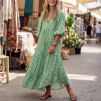 Spring Patterned Maxi Dress For Women™ – Fließender Frühlingskomfort mit zeitloser Eleganz