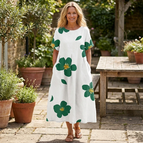 Floral Flowing Spring Dress™ – Mühelose Eleganz für entspannte Frühlingstage