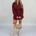 Women's Button Front Long Sleeve Shirt Dress™ – Zeitlose Eleganz für jeden Tag