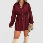 Women's Button Front Long Sleeve Shirt Dress™ – Zeitlose Eleganz für jeden Tag