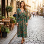 Twist-Front Printed Midi Dress for Everyday Wear™ – Mühelose Eleganz für jeden Tag