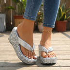 Noa | Women's Platform Flip Flops with Sparkle Sole™ – Stilvolle Höhe mit Glitzer-Effekt