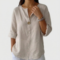 Relaxed Button Front Blouse™ – Mühelose Eleganz für jeden Tag