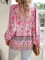 Women's Boho Floral V-Neck Blouse Loose Fit Lightweight Summer Casual Top™ – Leichter Sommer-Boho-Style für jeden Tag