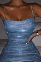Rhinestone Ruched Dress for Women™ – Glamouröse Eleganz für besondere Anlässe