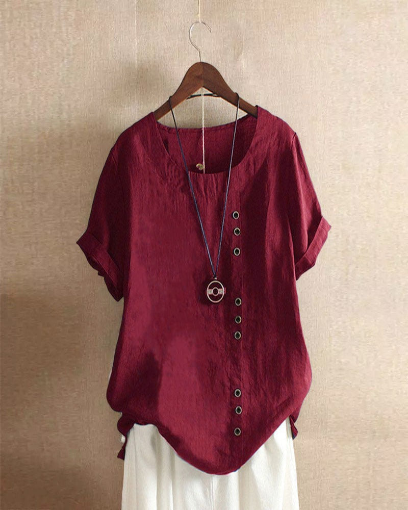 Beatrice | Women's Summer Button Detail Casual Blouse™ – Mühelose Eleganz für warme Tage