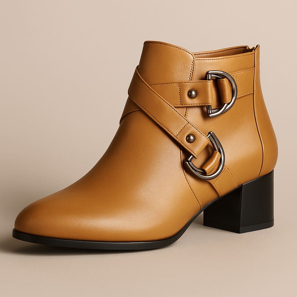 Women's Buckle Strap Block Heel Ankle Orthopedic Boots™ – Elegante Unterstützung für ganztägigen Komfort