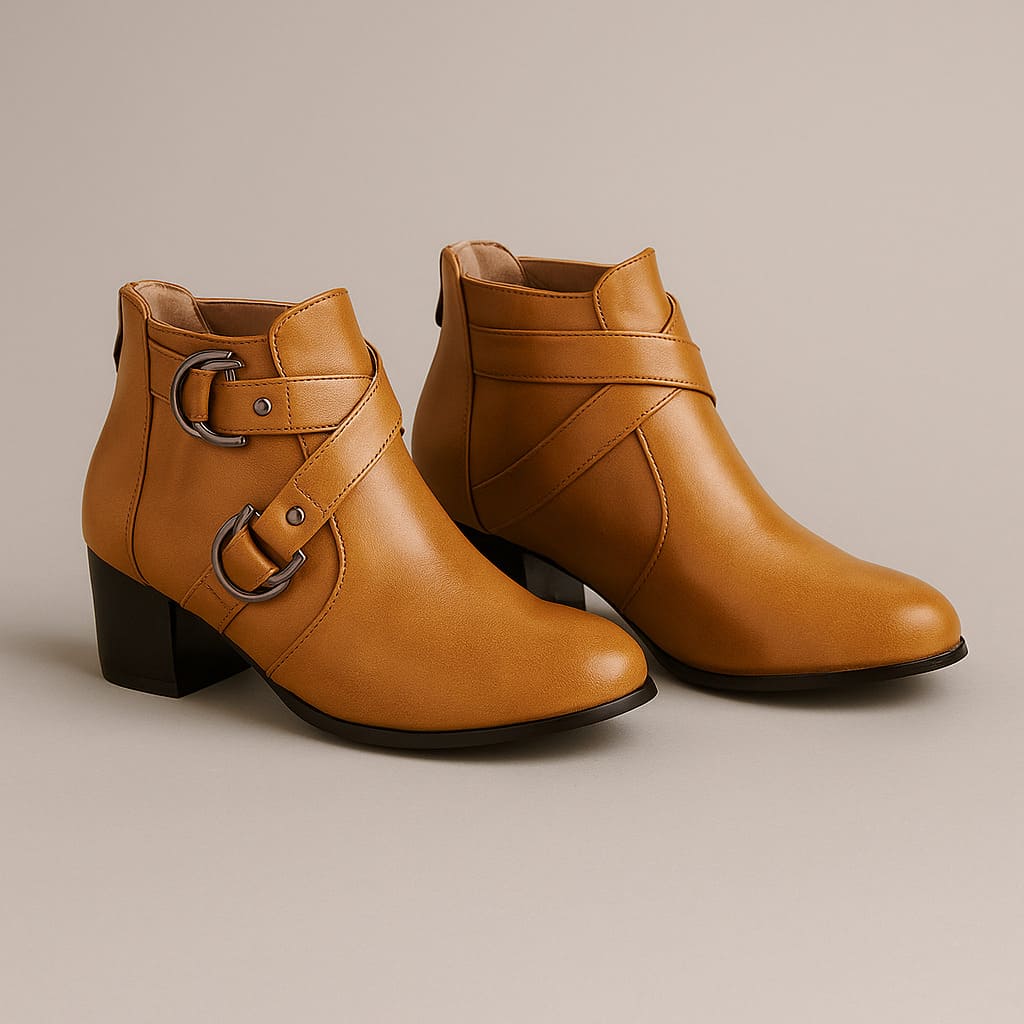 Women's Heeled Ankle Boots with Buckle Strap™ – Eleganter Komfort für stilvolle Auftritte