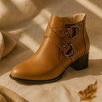 Women's Buckle Strap Block Heel Ankle Orthopedic Boots™ – Elegante Unterstützung für ganztägigen Komfort