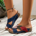 Women's Orthopedic Slide Sandals with Leaf Detail™ – Komfort trifft auf eleganten Stil
