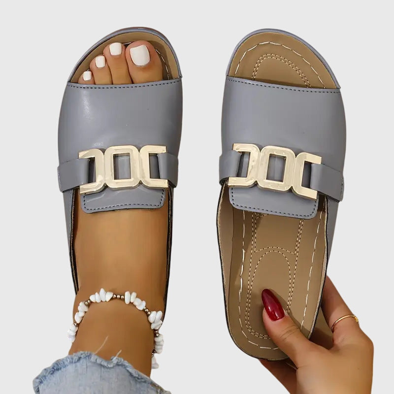 Women's Orthopedic Flat Sandals with Buckle™ – Eleganter Komfort für den ganzen Tag
