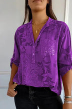 Women's Sequin V Neck Relaxed Fit Casual Party Top™ – Eleganz mit schimmerndem Glanz