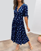 Polka Dot Midi Dress With Flattering A Line Fit for Women™ – Zeitlose Eleganz für jeden Anlass