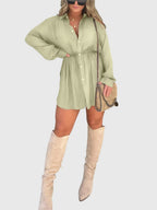 Women's Button Front Long Sleeve Shirt Dress™ – Zeitlose Eleganz für jeden Tag
