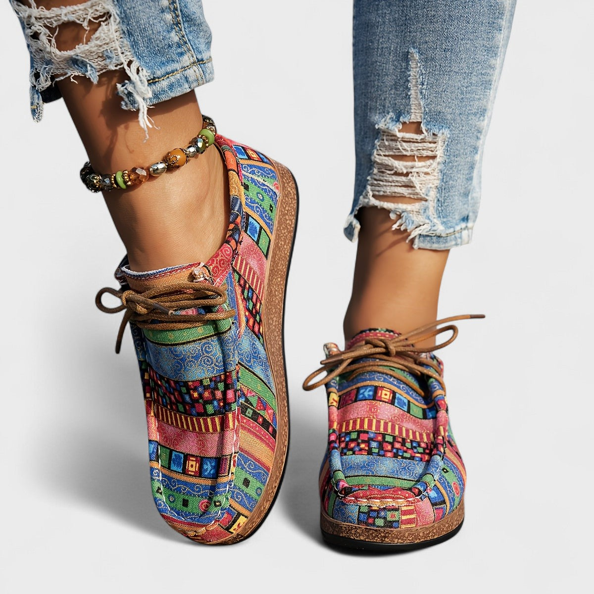 Patchwork Orthopedic Lace-Up Casual Shoes™ – Komfort und Stil für jeden Tag