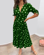 Polka Dot Midi Dress With Flattering A Line Fit for Women™ – Zeitlose Eleganz für jeden Anlass