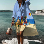 Women's Printed Shirt Style Relaxed Fit Casual Midi Dress™ – Mühelose Eleganz für warme Tage