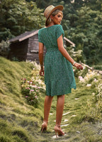 Floral Pleated Dress With Elegant Comfortable Fit for Women™ – Elegante Vielseitigkeit für jeden Anlass