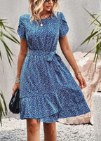 Floral Pleated Dress With Elegant Comfortable Fit for Women™ – Elegante Vielseitigkeit für jeden Anlass