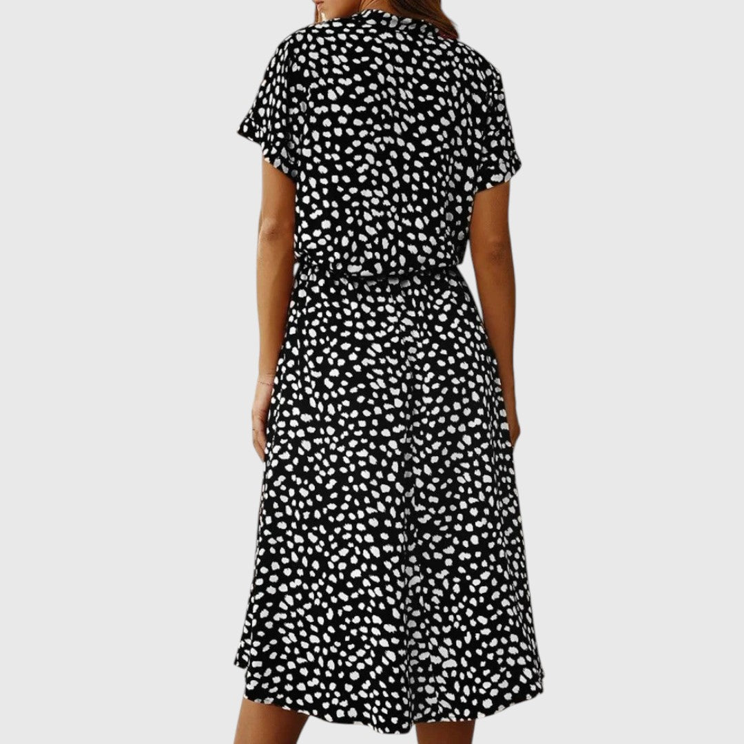 Printed Button-Front Midi Dress™ – Mühelose Eleganz für jeden Tag