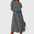 Printed Button-Front Midi Dress™ – Mühelose Eleganz für jeden Tag
