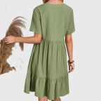 Spring V-Neck Tiered Midi Dress For Women™ – Mühelose Eleganz für Frühlingstage