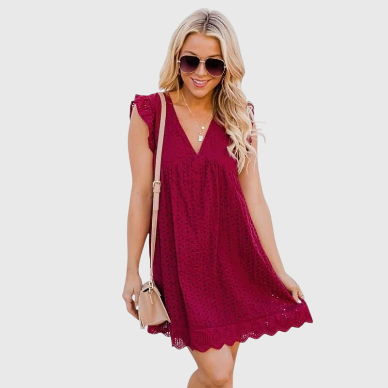 Women's V-Neck Sleeveless Mini Dress™ – Mühelose Eleganz für warme Tage