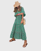 Spring Patterned Maxi Dress For Women™ – Fließender Frühlingskomfort mit zeitloser Eleganz