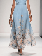 Women's Floral V Neck Elegant Flowing Summer Maxi Dress™ – Elegante Leichtigkeit für warme Tage