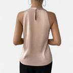 Kimberly | Women's Elegant Pleated Front Draped Satin Tanks™ – Elegante Ausstrahlung für jeden Anlass