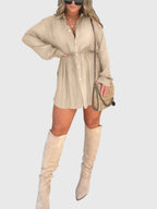 Women's Button Front Long Sleeve Shirt Dress™ – Zeitlose Eleganz für jeden Tag