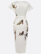 Women's Floral Wrap V Neck Elegant Midi Dress™ – Zeitlose Eleganz für jeden Anlass