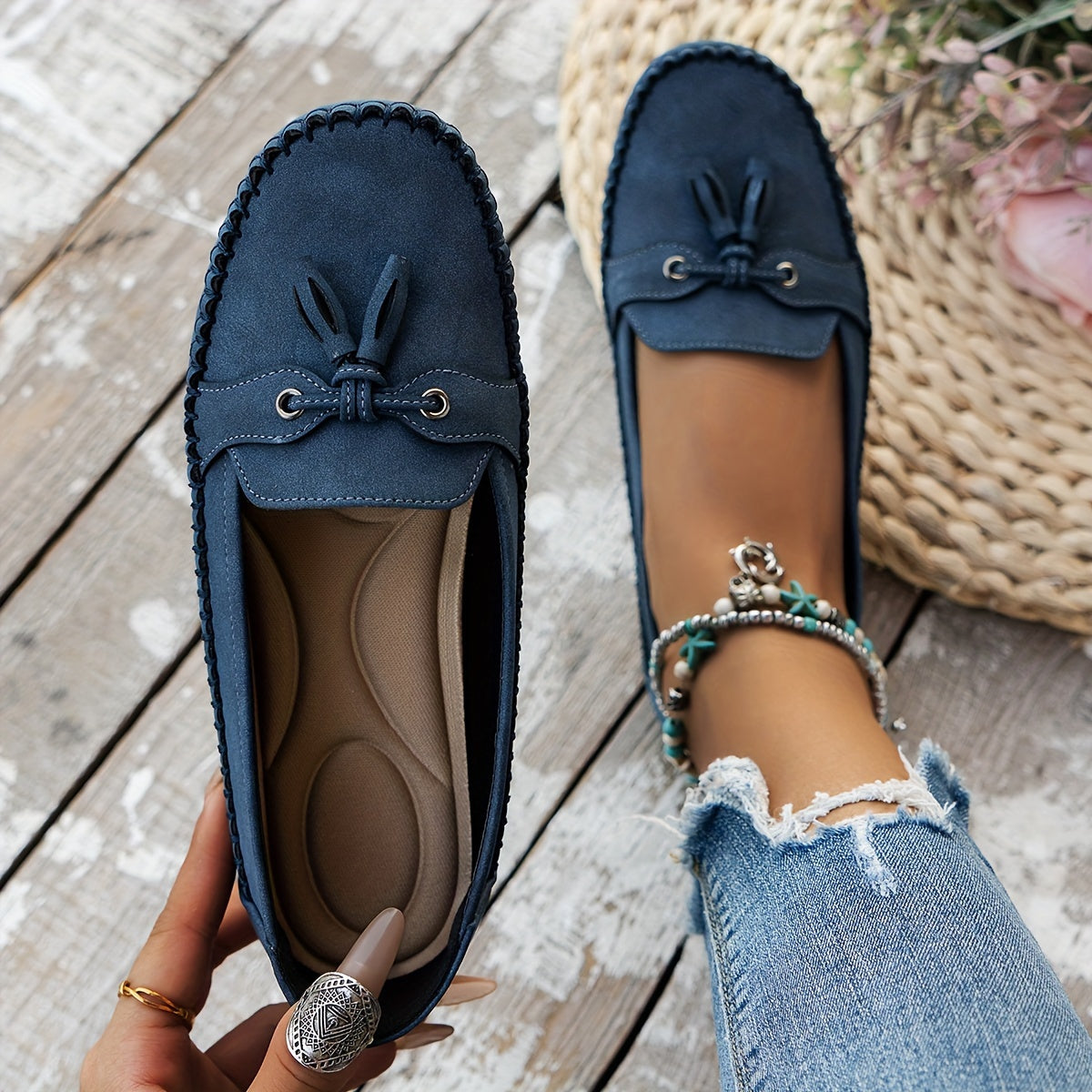 Women's Suede Loafers with Bow Detail and Lightweight Cushioned Sole™ – Zeitloser Komfort für den ganzen Tag