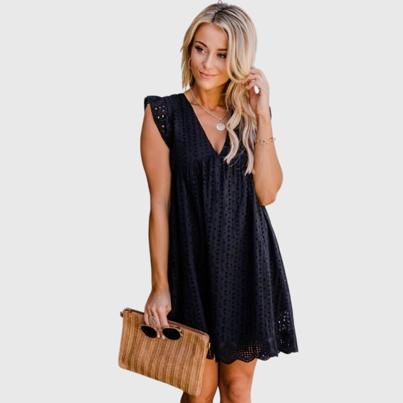 Women's V-Neck Sleeveless Mini Dress™ – Mühelose Eleganz für warme Tage