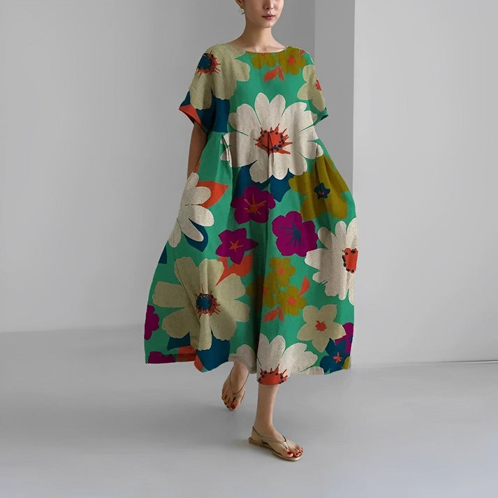 Floral Flowing Spring Dress™ – Mühelose Eleganz für entspannte Frühlingstage