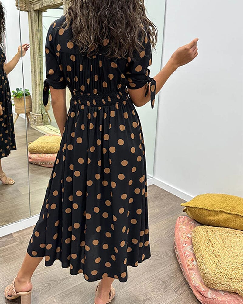 Polka Dot Midi Dress With Flattering A Line Fit for Women™ – Zeitlose Eleganz für jeden Anlass
