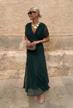 Women's Elegant Maxi Dress with V-Neck and Flowing Fit™ – Zeitlose Eleganz für jeden Anlass