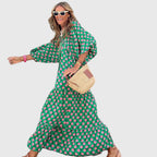 Spring Patterned Maxi Dress For Women™ – Fließender Frühlingskomfort mit zeitloser Eleganz