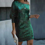 Women's Contrast Sequin Dress for Glamorous Evenings™ – Funkelnde Eleganz für unvergessliche Abende