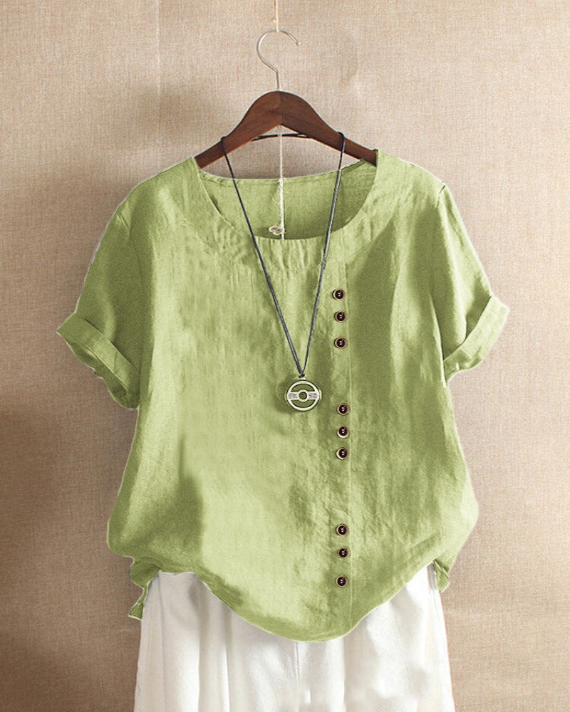 Beatrice | Women's Summer Button Detail Casual Blouse™ – Mühelose Eleganz für warme Tage