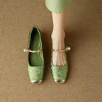 Square-Toe Orthopedic Embellished Flats™ – Elegante Unterstützung für den ganzen Tag