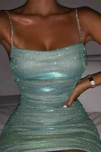 Rhinestone Ruched Dress for Women™ – Glamouröse Eleganz für besondere Anlässe