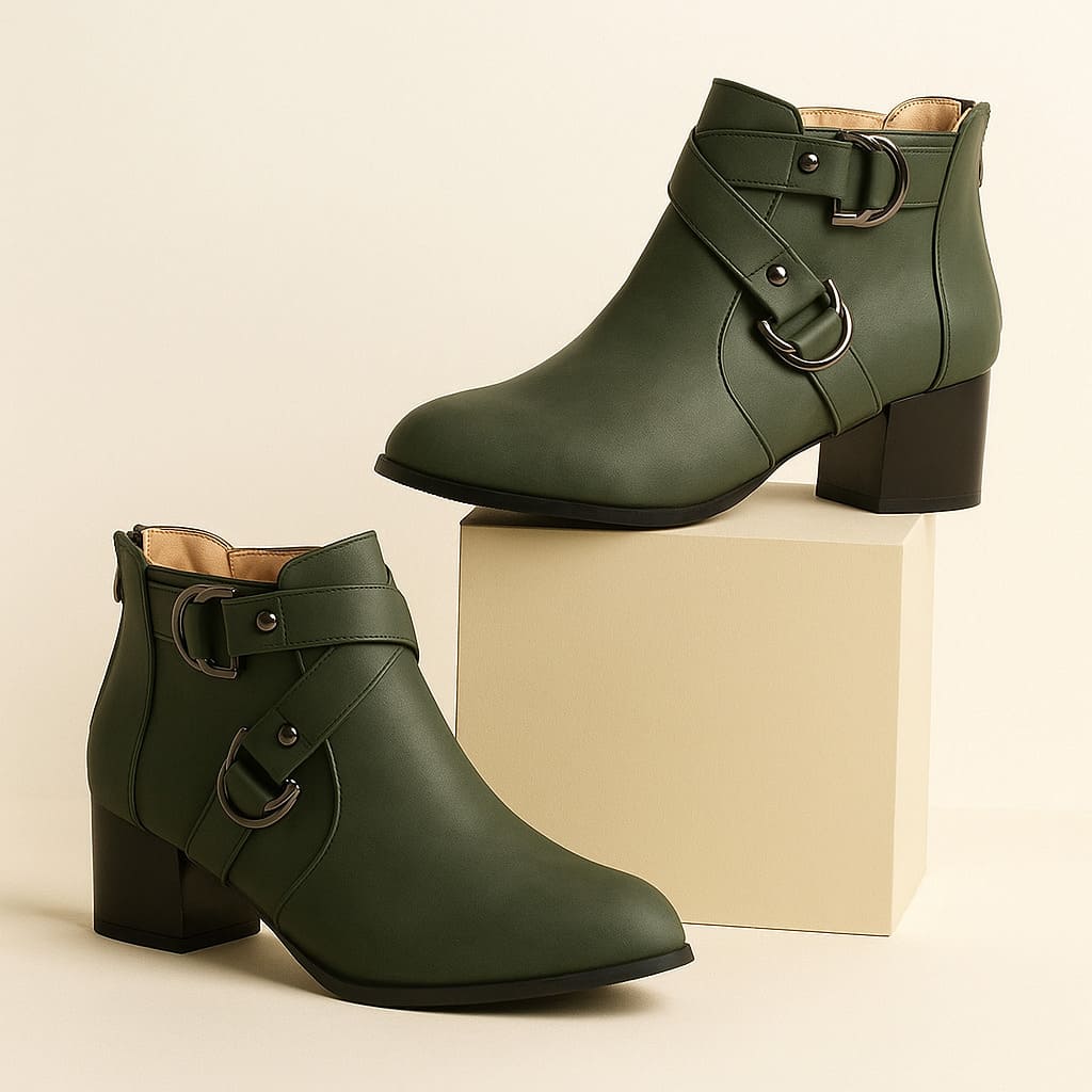 Women's Heeled Ankle Boots with Buckle Strap™ – Eleganter Komfort für stilvolle Auftritte